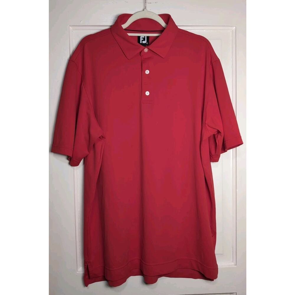 FootJoy Golf Polo Red Activewear Summer Vacation Athletic Men's XL (1079)